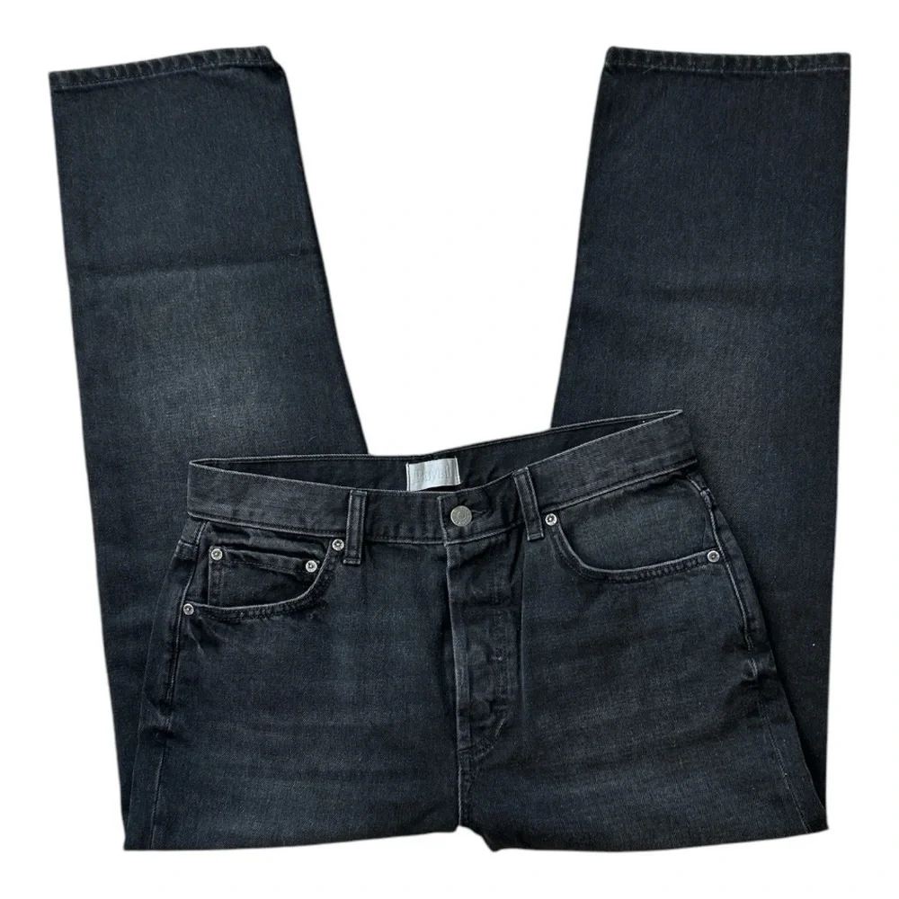 Boyish By Her Tommy The Hustler Black High Rise Straight Leg Button Fly Jeans